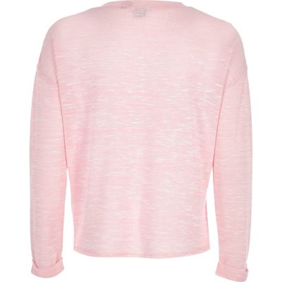Girls pink knot front top